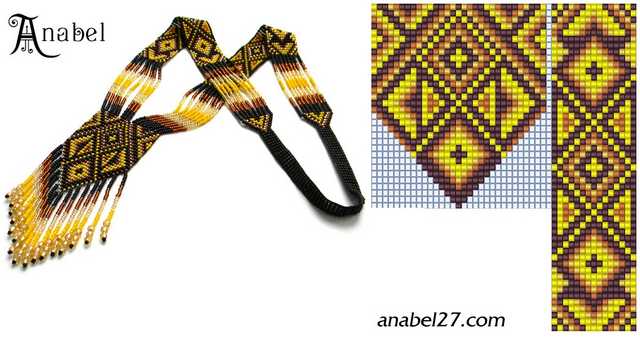галстук метелик схема вишивки бісером